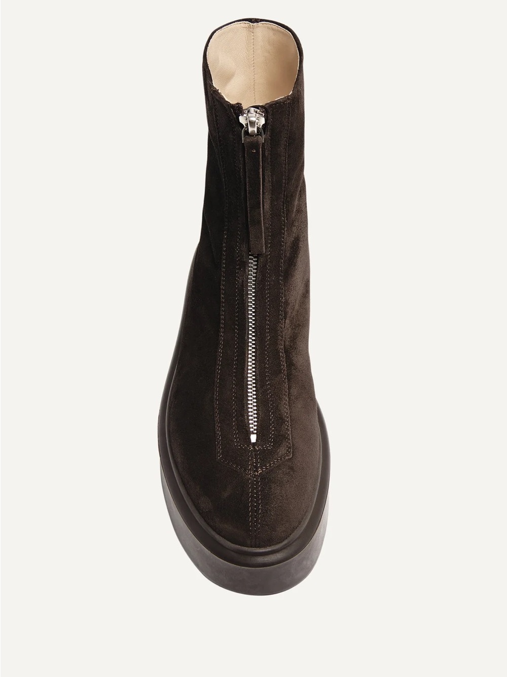 Brand New The Row Brown Suede Platform Zip Boot